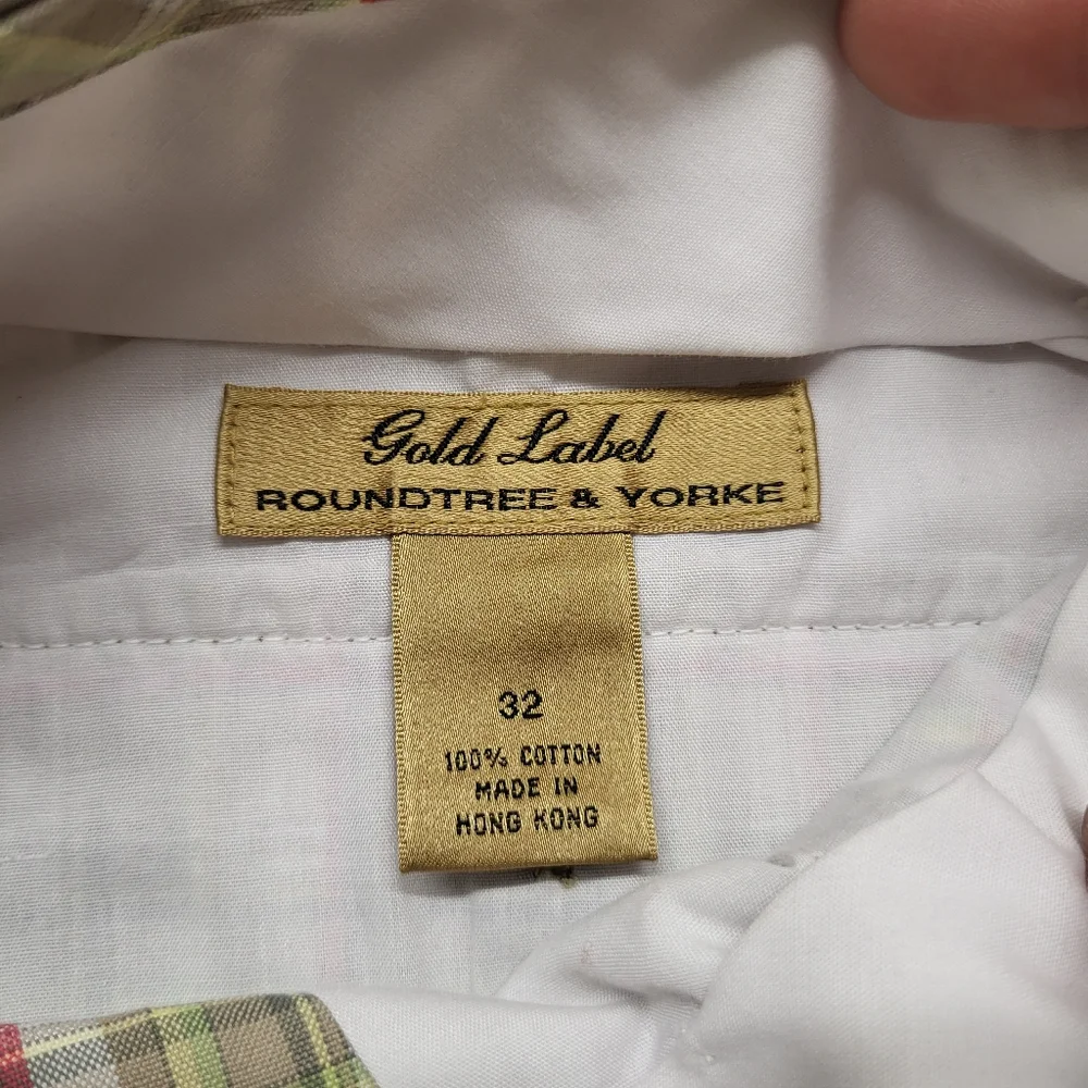 Roundtree & Yorke Gold Label Mens Shorts 32 Green Plaid Preppy School Classic